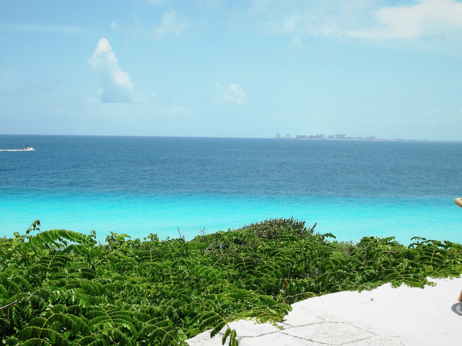 Sea view from a cliffside restaurant on the west coast of Isla Mujeres, Mexico