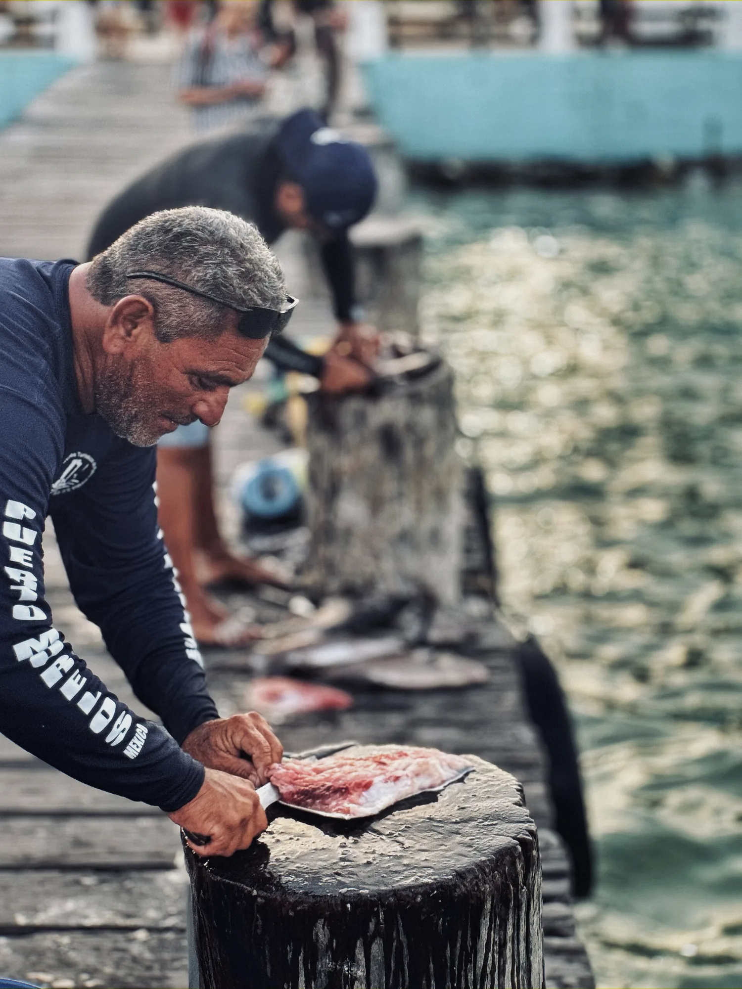 Fresh catch displayed in the fishing village of Puerto Morelos near Cancun, Mexico